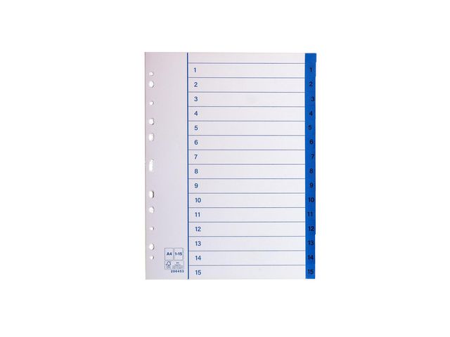 Pappersregister A4 1-15 10/fp