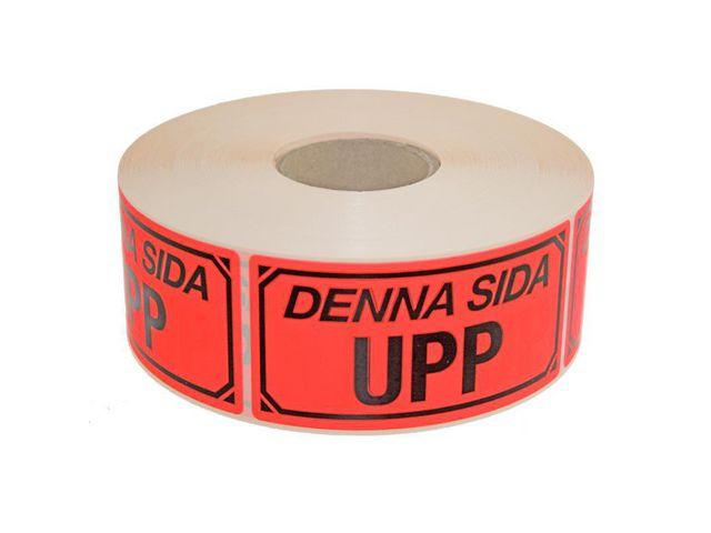 Varningsetikett Denna sida upp 1000/rl