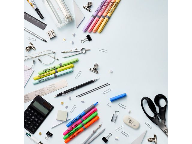 Överstrykningspennor BIC Grip 15/fp