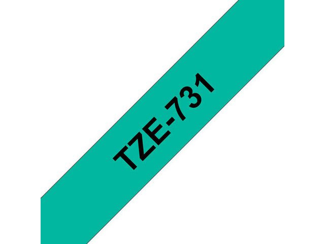 Tape BROTHER TZE731 12mm svart på grön