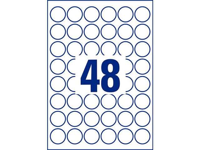 Etikett AVERY avtagbar rund 30mm 440/fp