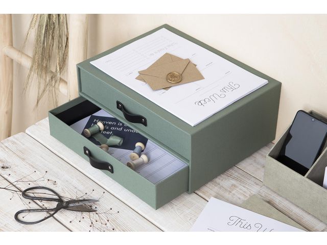 Skrivbordsbyrå kart. m. läderhand. mint