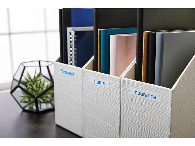 Tape DYMO D1 12mm blå på vit