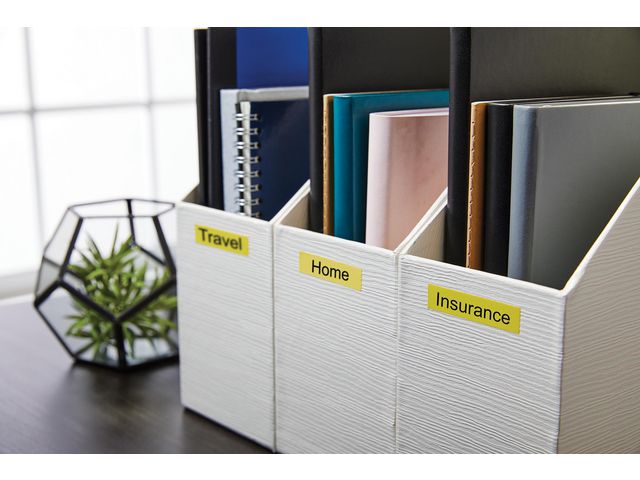 Tape DYMO D1 24mm svart på gul