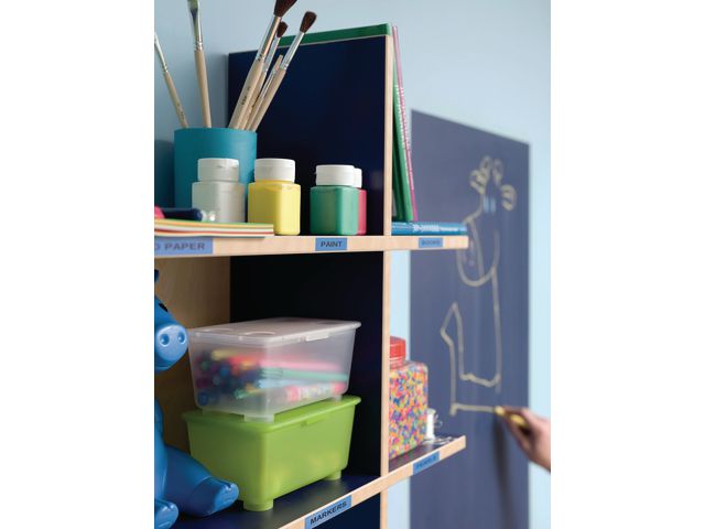 Tape LetraTAG plast 12mm svart på blå