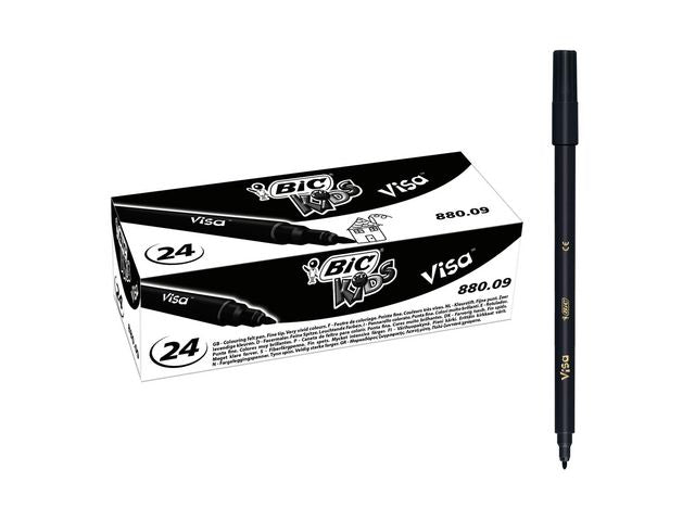 Fiberpenna BIC Kids Visa F svart 24/fp