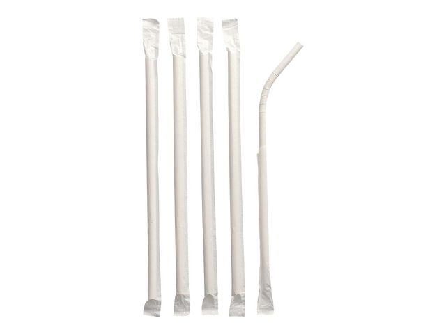 Sugrör PURE papp böjbart 6mmx20cm 100/fp