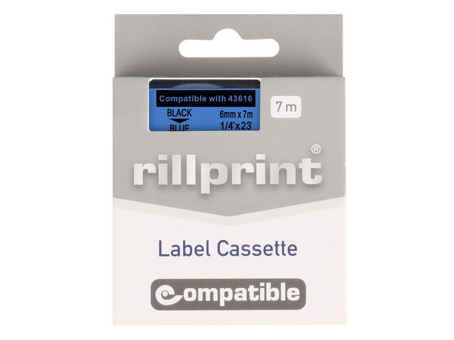 Tape 6mm svart text