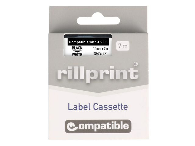Tape 19mm svart text