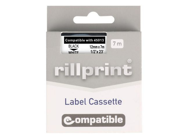 Tape 12mm svart text