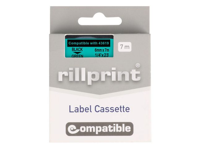 Tape 6mm svart text