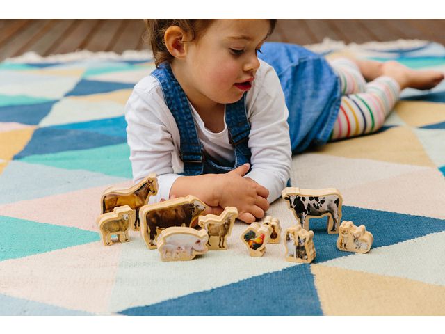 Bondgårdsdjur i trä 10/fp