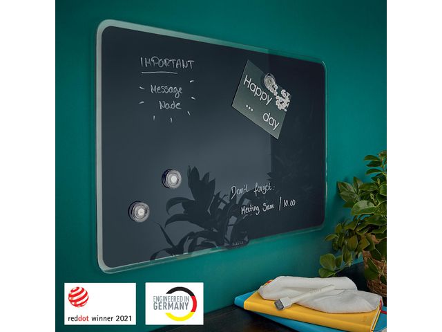 Glastavla LEITZ Cosy grå 80x60cm