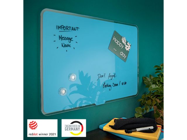 Glastavla LEITZ Cosy blå 80x60cm