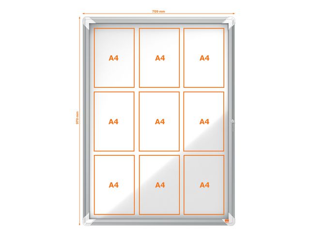 Glasskåp NOBO utomhusbruk magnetisk 9xA4