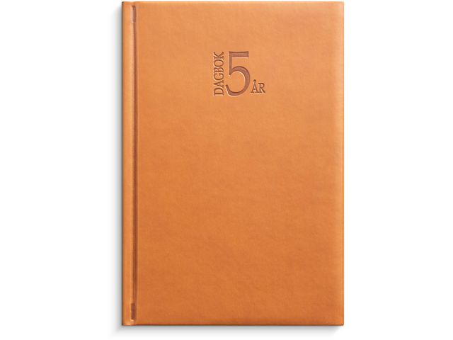 5-årsdagbok konstläder cognac-1055