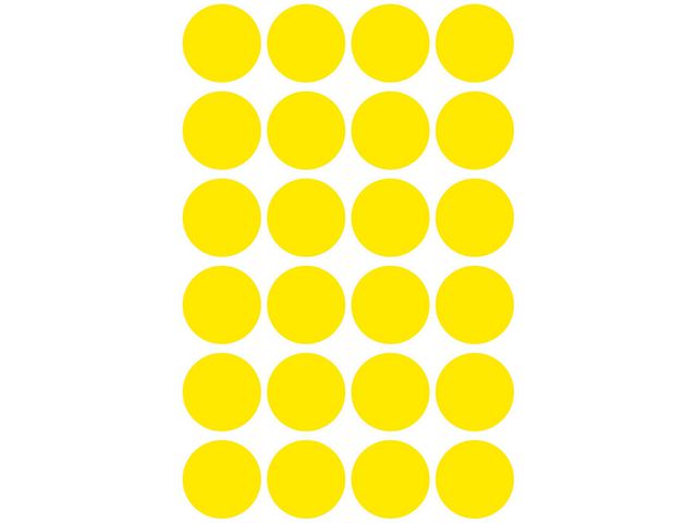 Färgkodningsprick AVERY Ø18mm gul 96/fp