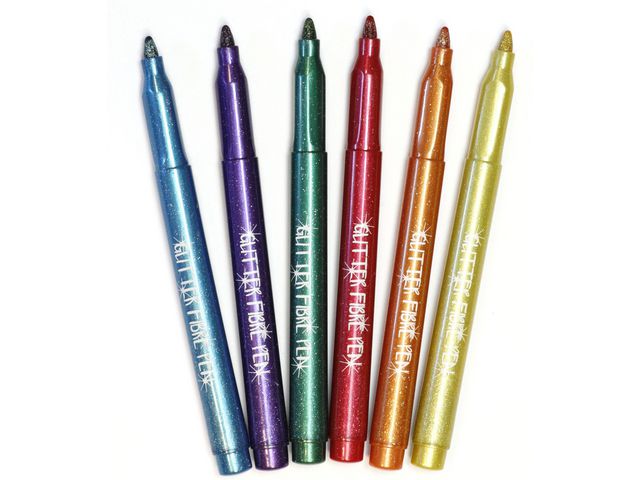 Fiberpennor Glitter 6/fp