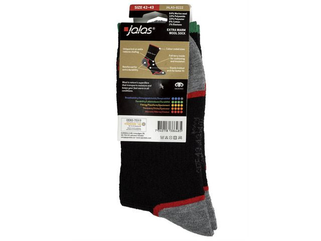 Strumpa merino JALAS 8222 sv/grå 36-38