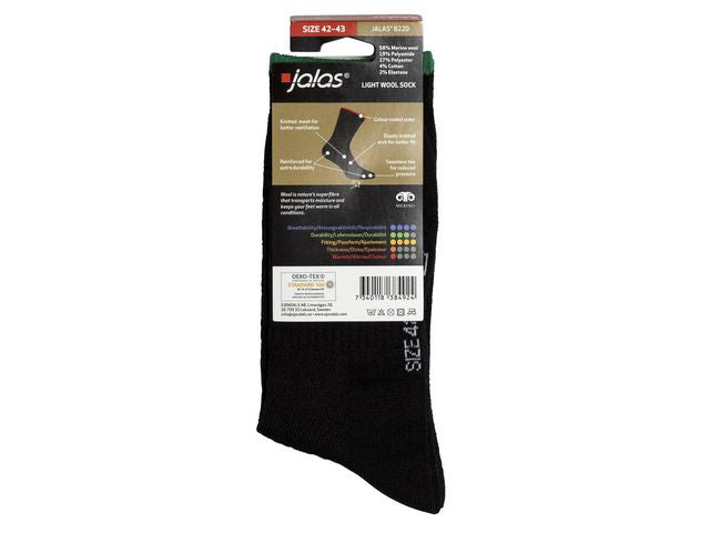 Strumpa merino JALAS 8220 svart 44-45
