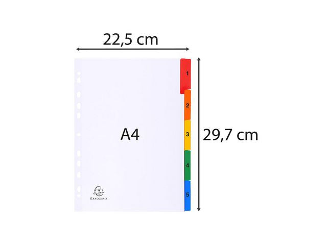 Kartongregister EXACOMPTA 1-5 multifärg
