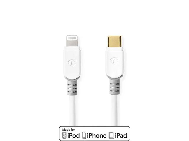 Kabel NEDIS Lightning - USB-C 2m vit