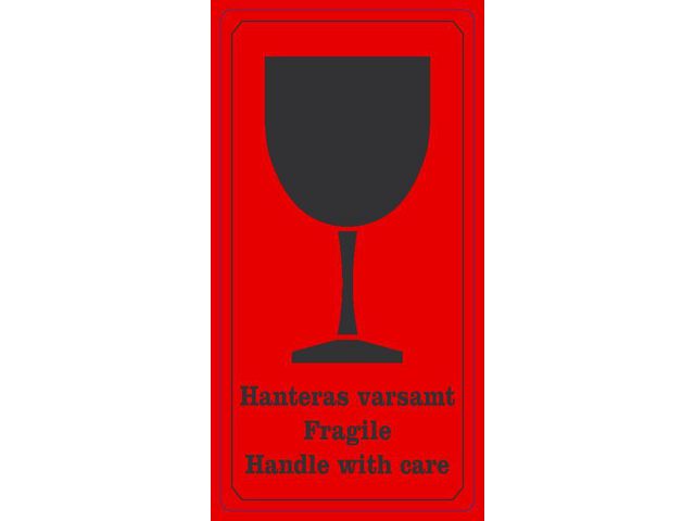 Varningsetikett Hanteras varsamt 1000/rl