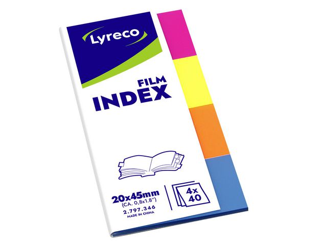 Indexfilm LYRECO 20x45mm 4 färg 160/fp