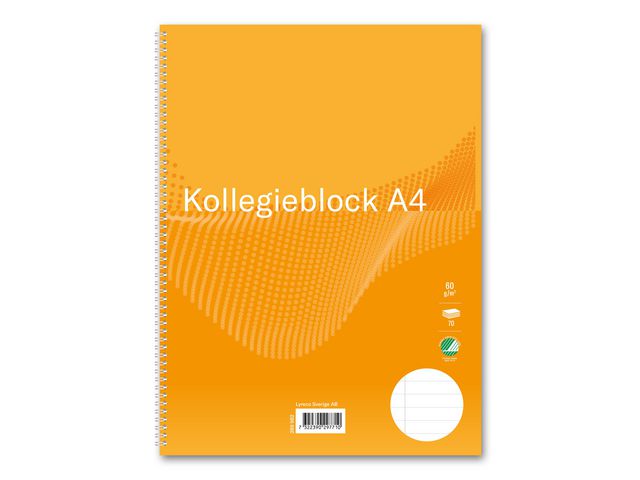 Kollegieblock FW A4 60g 70bl linj h gul