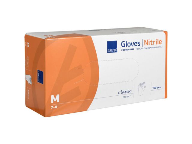Nitrilhandske puderfri vit M 150/fp