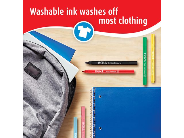 Fiberpenna BEROL Broad svart 12/fp