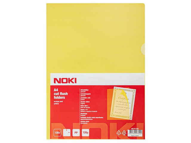 Aktmapp NOKI A4 0,12 gul 100/fp