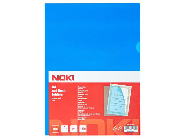 Aktmapp NOKI A4 0,12 blå 100/fp