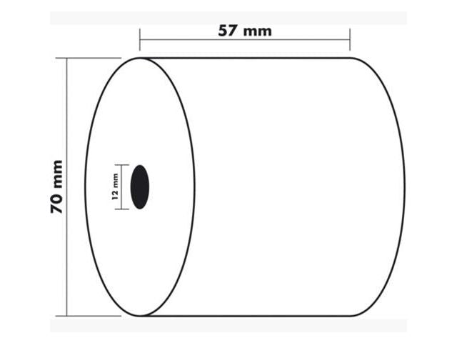 Kvittorulle 57x70x12mm 40m