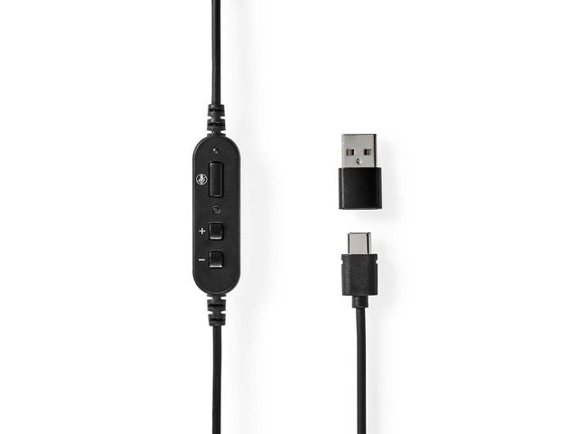 Headset NEDIS CHSTU110BK On-Ear USB-A/C