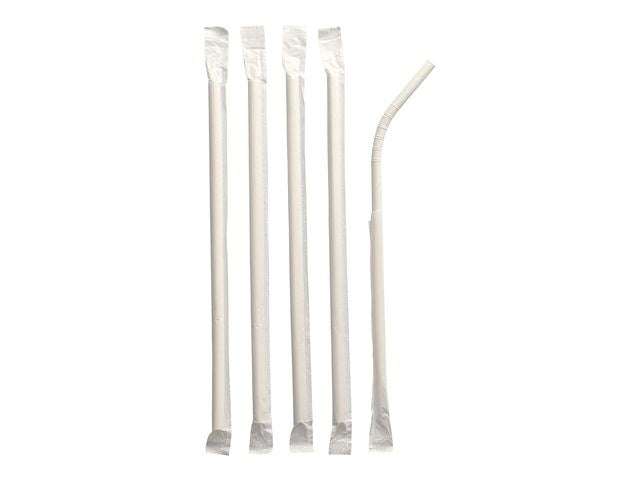 Sugrör PURE papp böjbart 6mmx20cm 100/fp