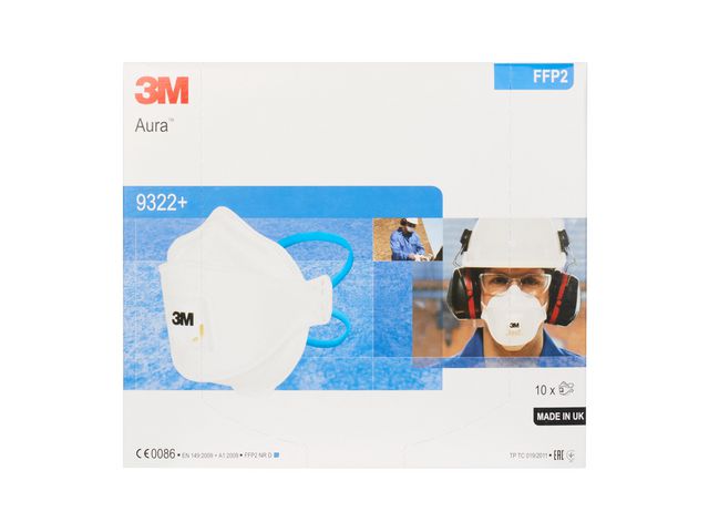 Andningsskydd 3M Aura FFP2 9322+V 10/fp