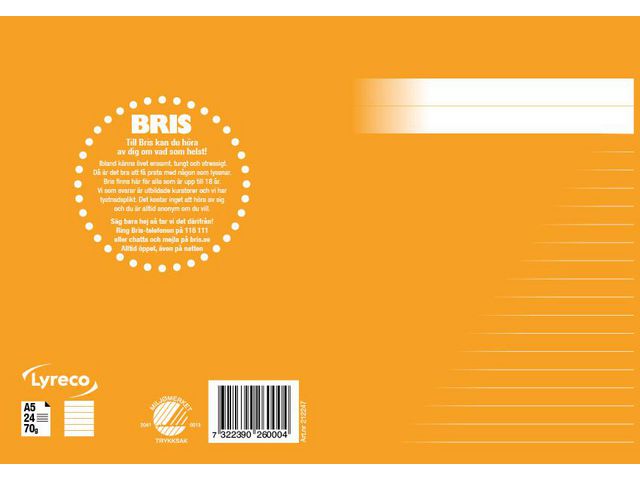 Skrivhäfte A5 linjerat 8,5mm orange