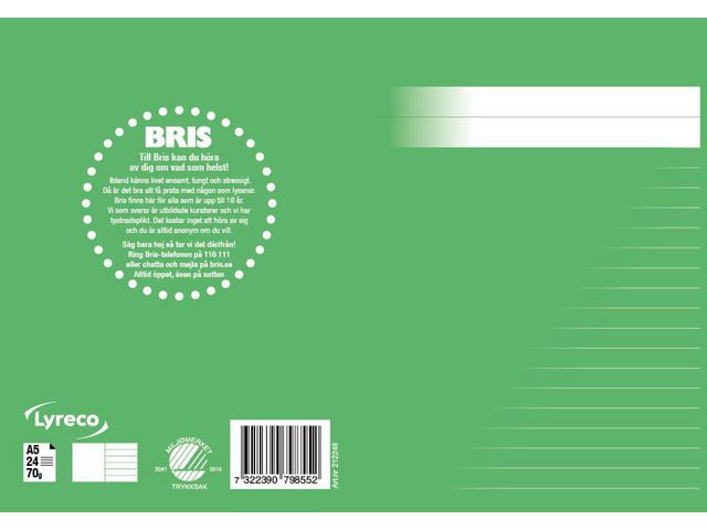 Skrivhäfte A5 olinj/linj. 8,5mm grön