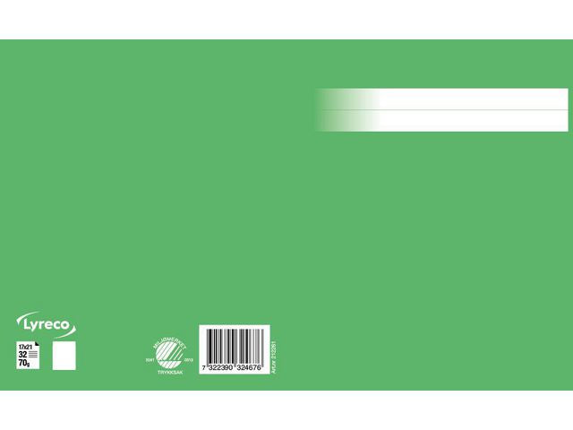 Skrivhäfte 17x21cm olinjerat grön