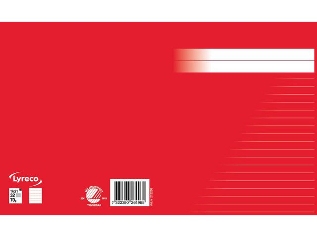 Skrivhäfte 17x21cm linj. 8,5mm röd