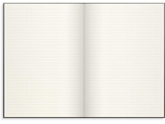 Ant.bok BURDE A4 textil linj mörkgrå