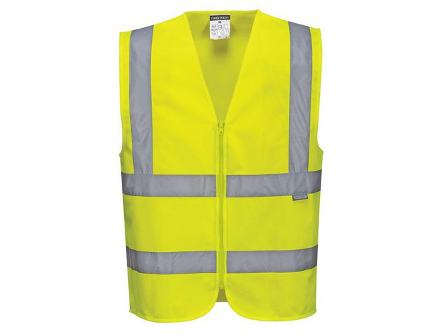 Varselväst zip PORTWEST kl2 gul 3XL