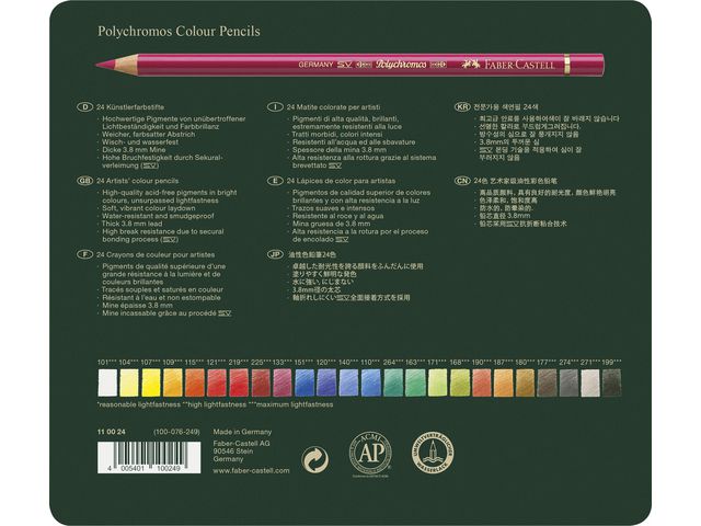 Färgpenna FABER CASTELL Polychroms 24/fp