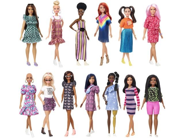 Barbie Fashionista olika kroppsformer