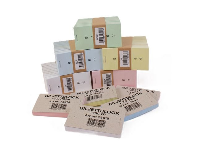Biljettblock 1 - 100 rosa