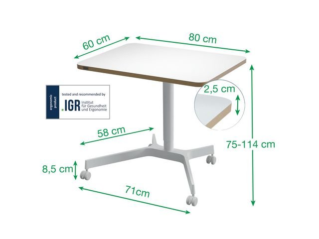 Bord LEITZ Ergo höj och sänkbart vit