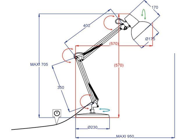 Bordslampa ALUMINOR Calypsa Led svart