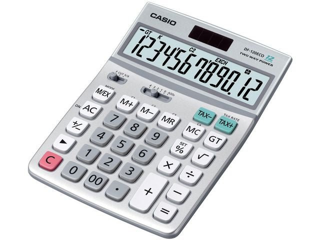 Bordsräknare CASIO DF - 120ECO grå