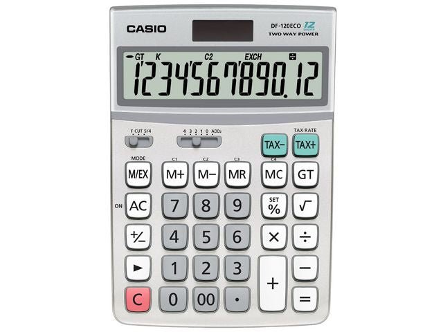 Bordsräknare CASIO DF - 120ECO grå